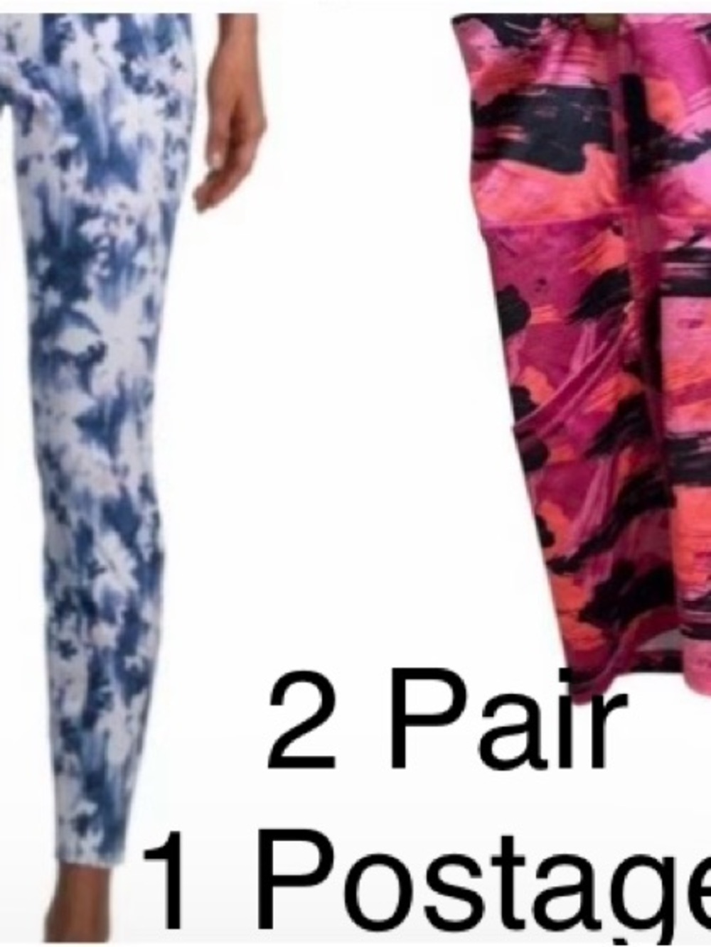 2 Pair/Pay Only ONE Postage Pink Bike Shorts & Blue Leggings